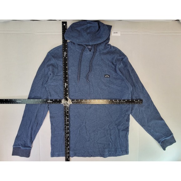 Billabong Mens Blue Waffle Knit Hoodie Long Sleeve Casual Size L - Picture 2 of 4